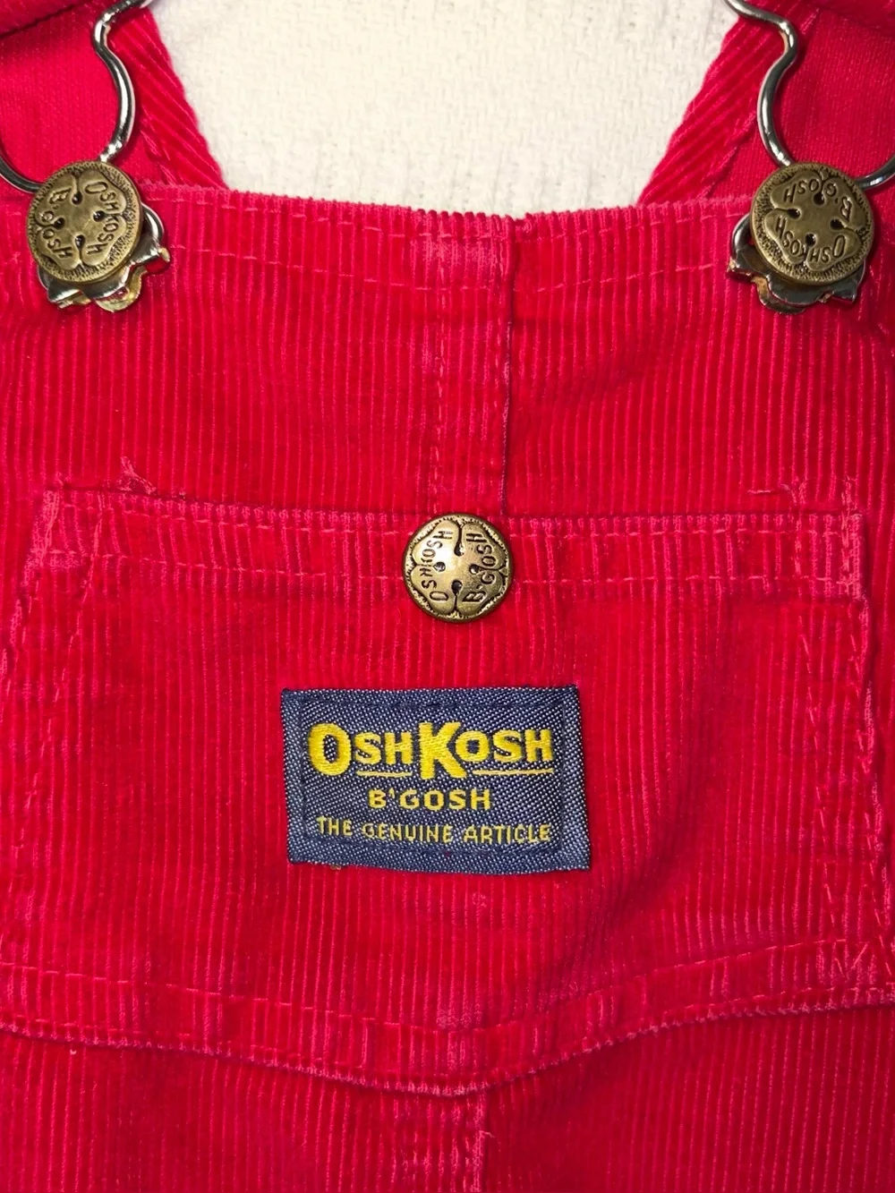 Vintage Osh Kosh B'Gosh Kids Corduroy Vestbak Bib Overalls Size 6X/7 USA